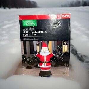 Living Solutions Holiday 6ft LED Lighted Airblown Inflatable Santa 2013 Open box